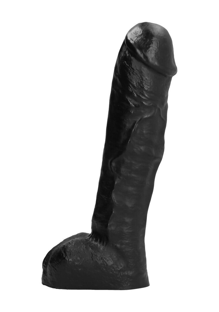 All Black Dildo Eje Grueso Veteado 29 cm