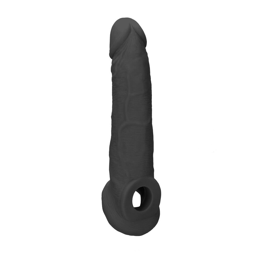 Funda de pene RealRock by Shots negra 23cm más larga