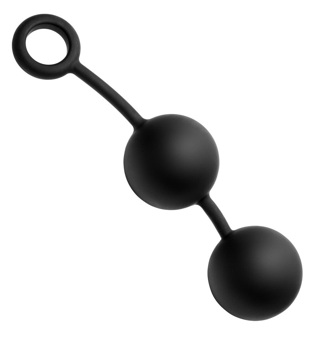 Bolas anales ponderadas XR Brands silicona y acero grandes extra