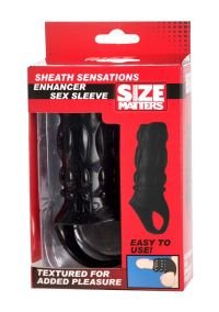 Funda de pene XR Brands Enhancer texturizada negra delgada, imagen 2