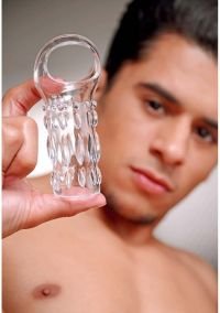 Funda de pene XR Brands Enhancer texturizada transparente, imagen 4