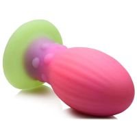 XR Brands Xeno Egg Dildo Brillo-en-Oscuridad Rosa, Silicona XL, imagen 3