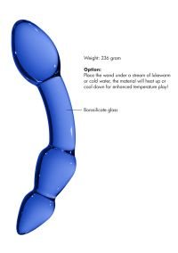 Dildo vidrio azul profundo Superior Chrystalino, imagen 6