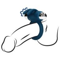 Loveline Rabbit Vibrating Cock Ring, Baltic Blue