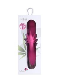 Vibrador conejo recargable Maiatoys Maui con hoja de cannabis, flexible, imagen 2