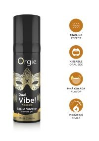 Vibrador besable Orgie Dual Vibe Piña Colada 15 ml, imagen 4