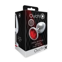 Ouch! Round Gem Metal Plug Mediano Rubí, imagen 2