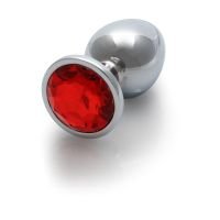 Ouch! Round Gem Metal Plug Mediano Rubí, imagen 5