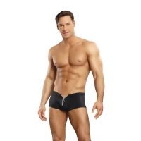 Male Power Short Negro con Detalle Cremallera