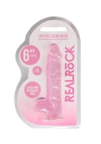 RealRock by Shots Dildo Transparente Crystal Clear Rosa, imagen 2
