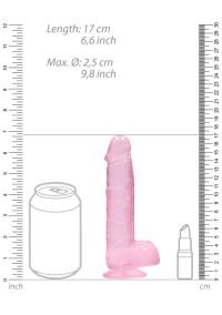 RealRock by Shots Dildo Transparente Crystal Clear Rosa, imagen 5