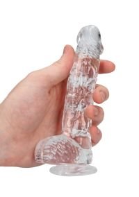 RealRock by Shots Dildo Transparente Crystal Clear 15cm, imagen 6