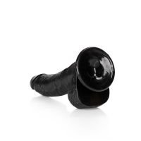 RealRock Dildo Curvado Negro Testículos 21cm, imagen 4