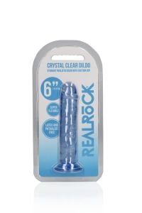 RealRock by Shots Dildo Recto Crystal Clear Azul 14cm, imagen 2