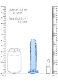 RealRock by Shots Dildo Recto Crystal Clear Azul 14cm, imagen 5