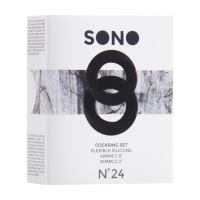Sono No.24 Cock Ring Two-Pack, Black Silicone, imagen 2