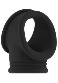 Cockring con ball strap Sono by Shots negro, doble agarre