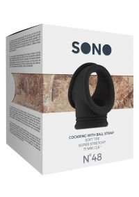 Cockring con ball strap Sono by Shots negro, doble agarre, imagen 2