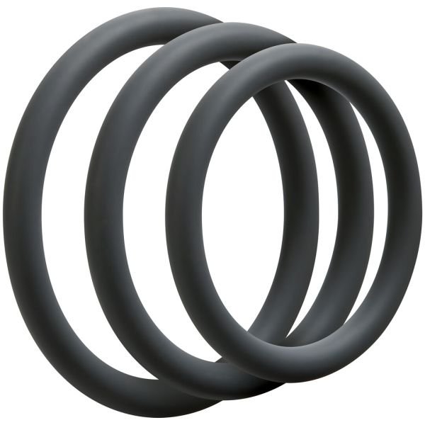 Doc Johnson OptiMALE Anillo de silicona set gris delgado