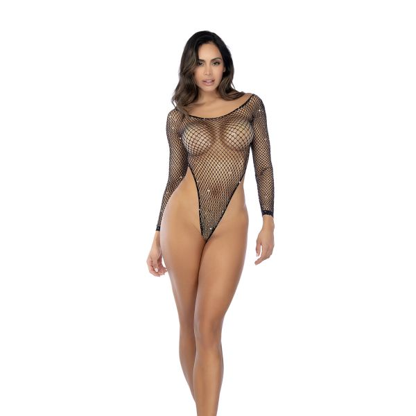 Body de malla Mapalé manga larga con brillantes