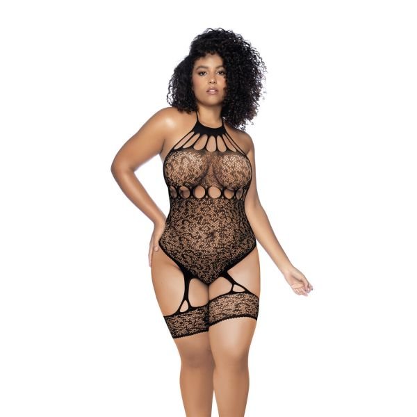 Mapalé Body Malla Leopardo Halter Black