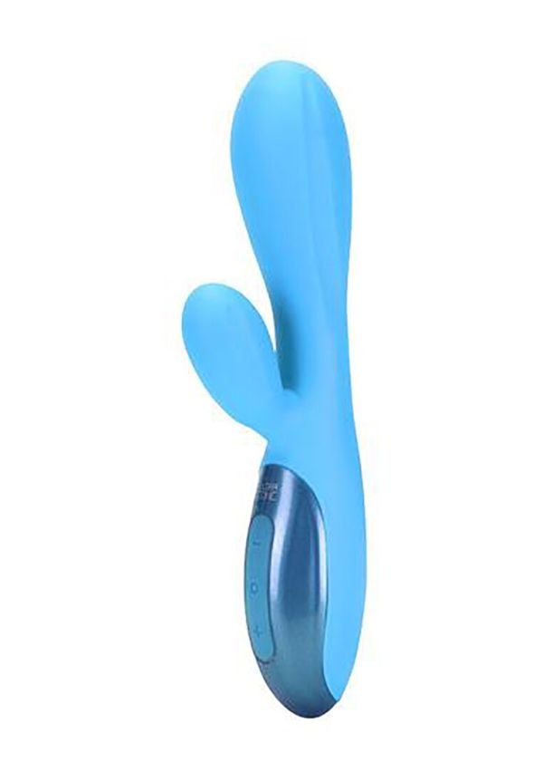 Vibrador conejo recargable Topco Excite con cosquilleador, flexible