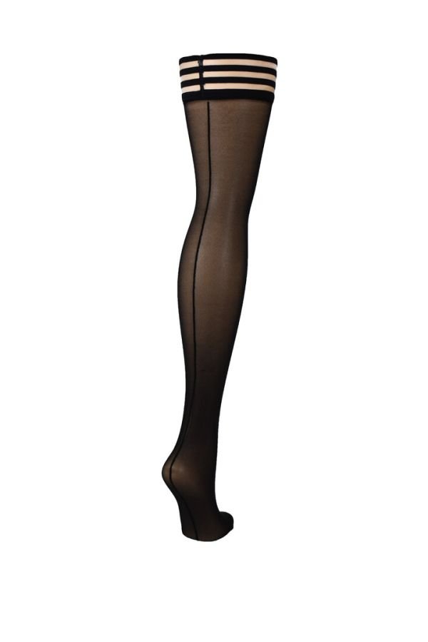 Media alta Kix'ies Lois con costura trasera, talla D, negro