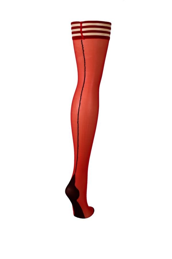 Medias muslo Kix'ies Monica con costura, rojo