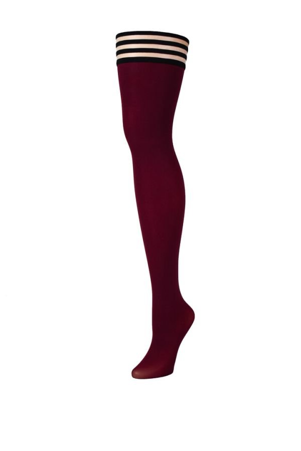 Medias muslo Kix'ies Heather opacos cabernet