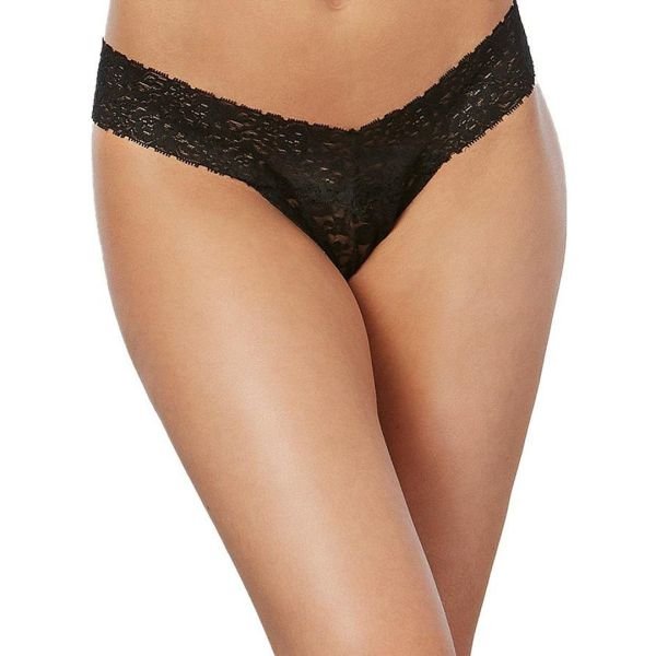 Tanga de encaje Dreamgirl negro