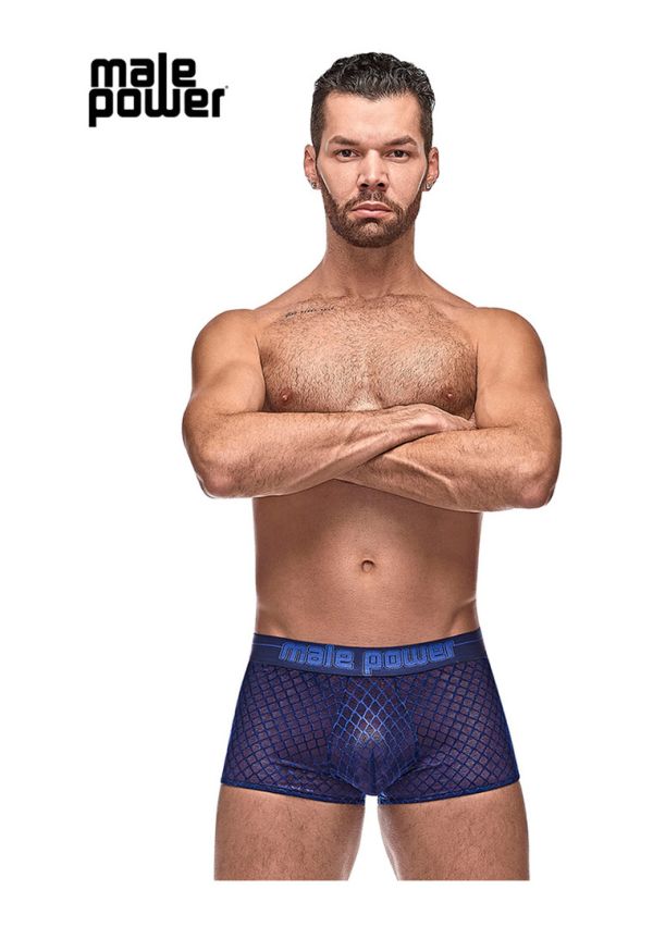 Male Power Diamond Mesh Mini Short Azul Marino Talla Pequeña