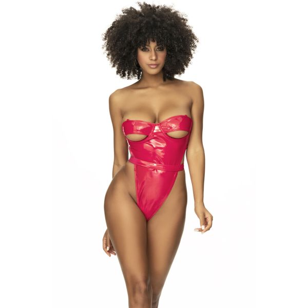 Teddy vinyl rojo Mapalé con underboob