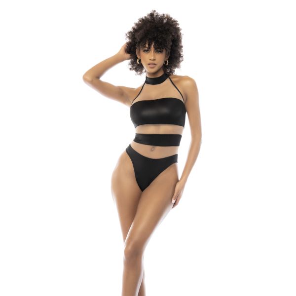 Mapalé Body Halter Malla y Cuero