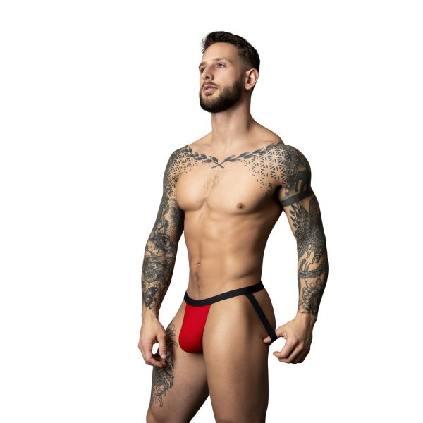 Male Power Jockstrap Hot Mesh Rojo y Negro