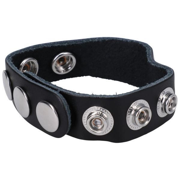 Doc Johnson Cuero 5 Snap Anillo de pene cuero genuino