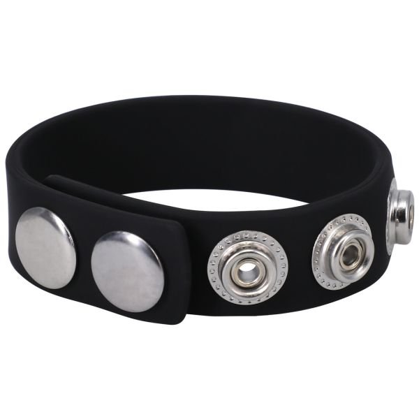 Doc Johnson Silicone Snap Anillo de pene ajustable negro