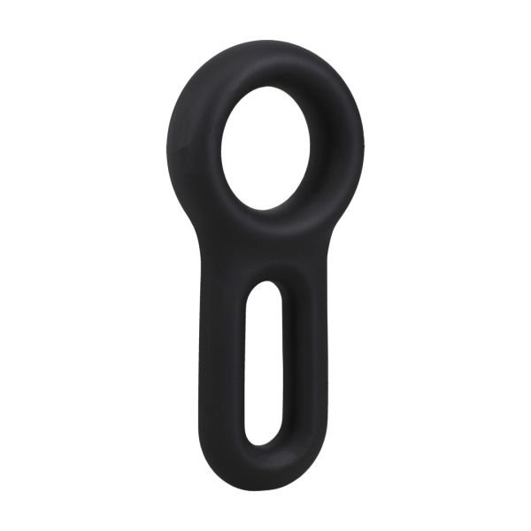 Doc Johnson The Keyhole Dual Ring Black Silicone