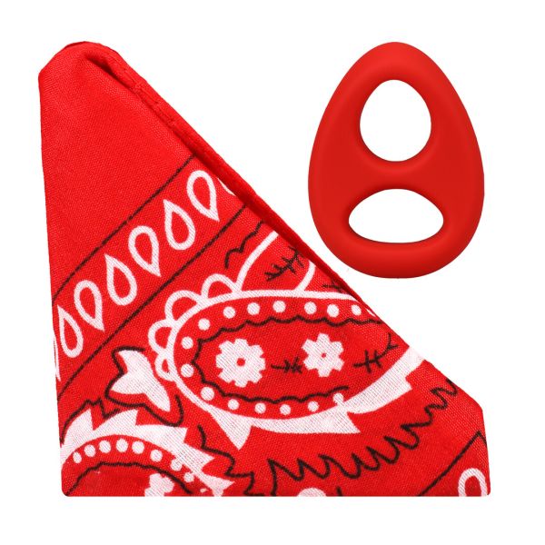 Doc Johnson The Code Anillo de Silicona con Bandana Roja