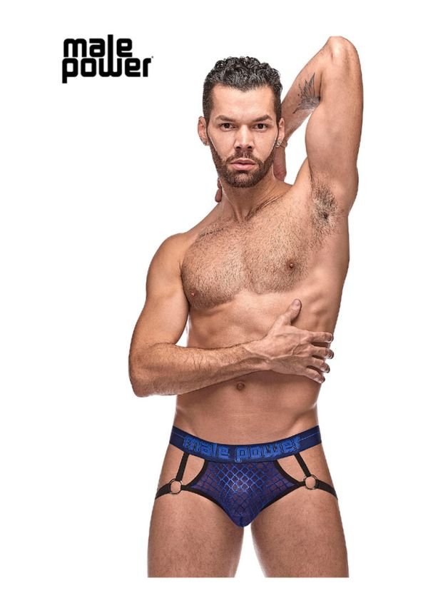 Male Power Jock Anillo Azul Marino con Malla Frontal