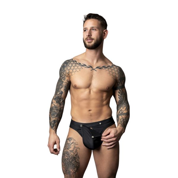 Male Power Tanga Mínima Snap-Off Negra