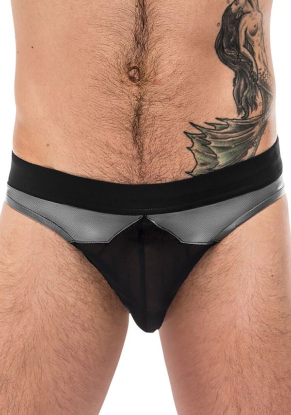 Male Power Iron Clad Mesh Thong Bolsillo de Soporte