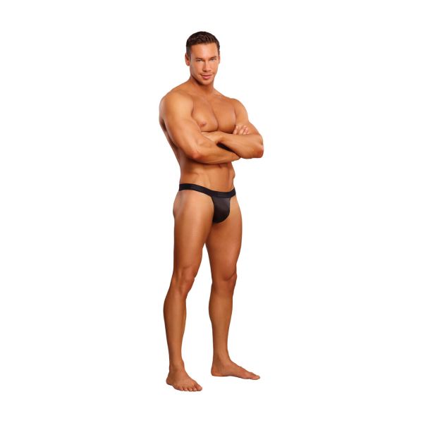 Male Power Micro Tanga G Negra con Anillo Rojo