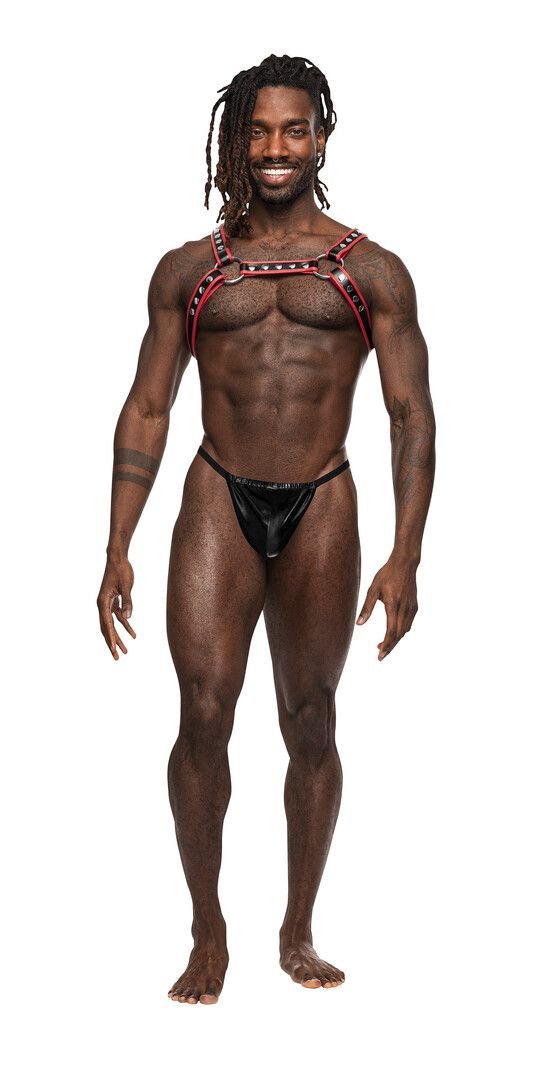 Leo Over-Shoulder Leather Harness Male Power