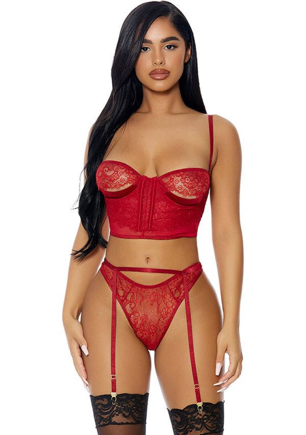 Bustier Encaje Scalloped Forplay con Peek-a-Boo