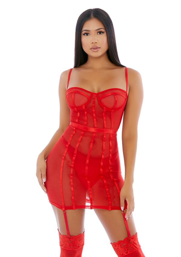 Chemise Malla Semitransparente Forplay Ribete Elástico