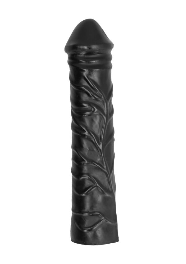 All Black Dildo Realista con Venas 31cm