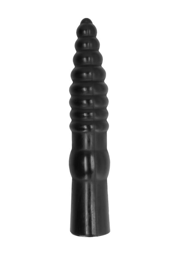 All Black Dildo Eje Acanalado 33 cm