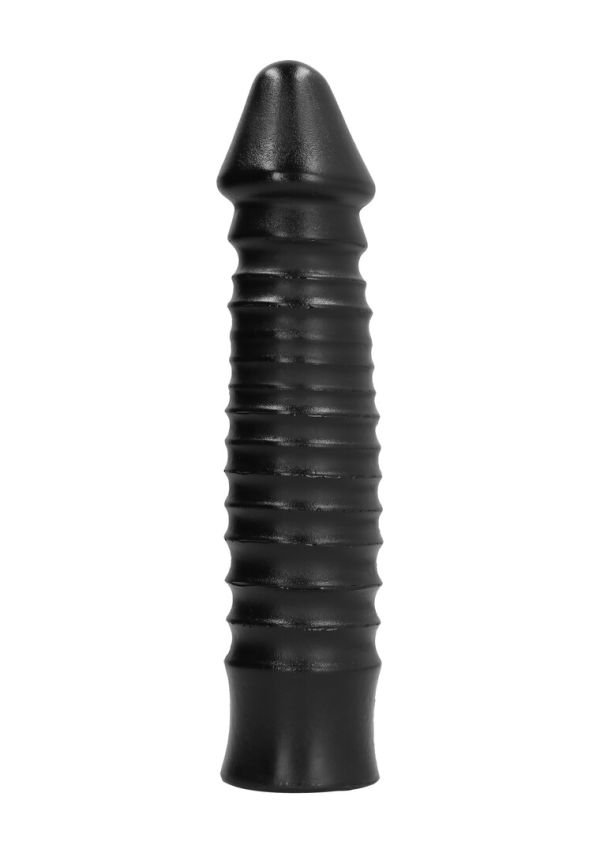 All Black Dildo Realista Acanalado 26 cm