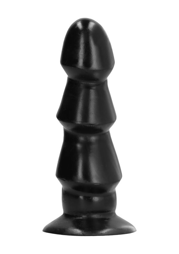 All Black Dildo Acanalado 17 cm Texturizado