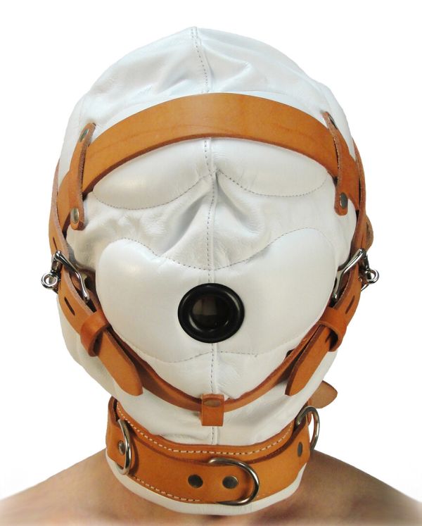 XR Brands Hood Sensorial Privación Cuero Blanco